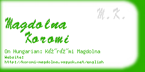 magdolna koromi business card